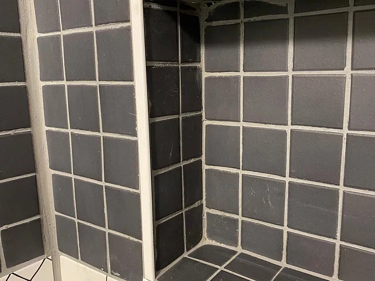 Shower niche for shower amenities.