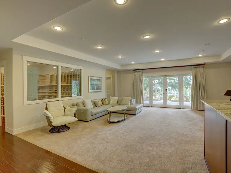 basement family room, wine cellar