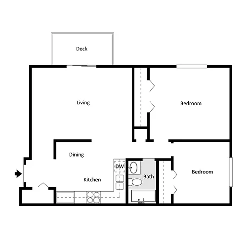Floor plan 2 Bedroom 3rd Floor