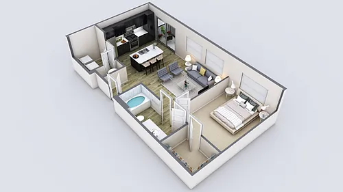Floor plan One-Bedroom Apartment (A6)