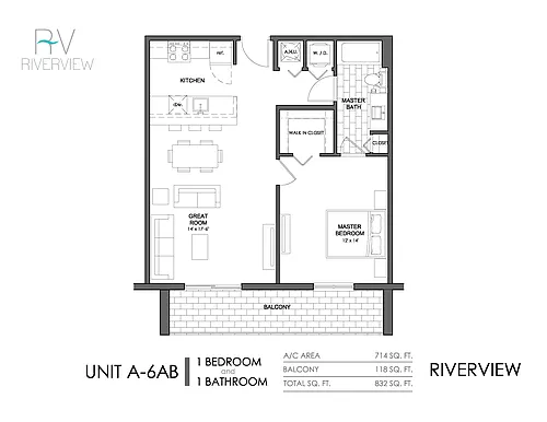 Floor plan Unit A6AB | Balcony