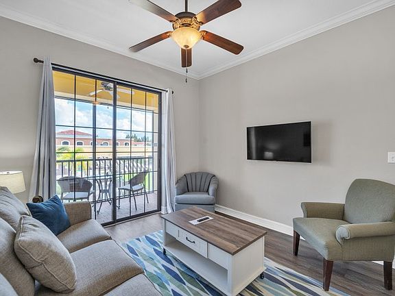 Family room with screened balcony
