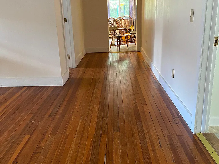 Hall to kitchen, bathroom and bedroom and living room.