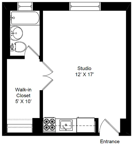 Floor plan Renovated Studio