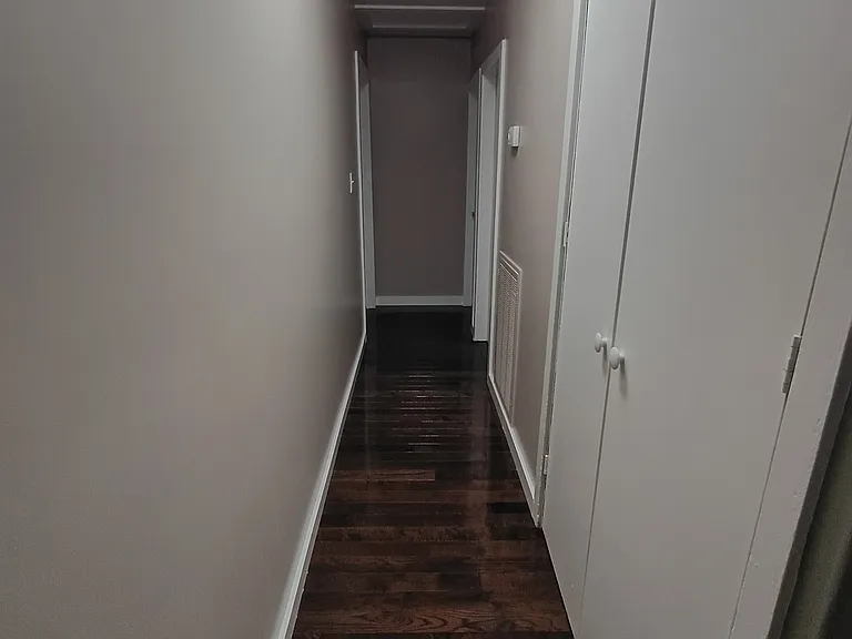 Hall with 2 door large closet with 3 shelves for lots of storage