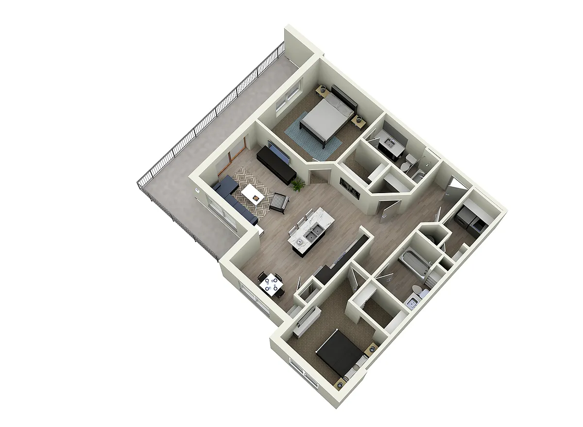 Floor plan 2F - Two Bedroom