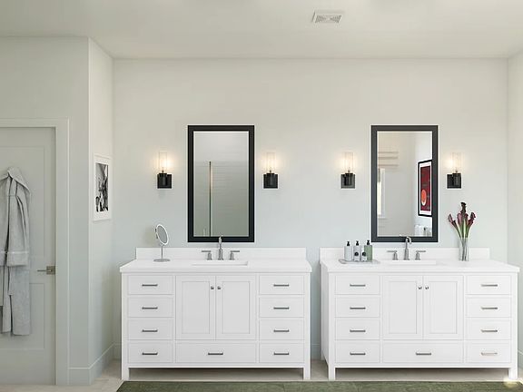 Primary bath with dual vanities