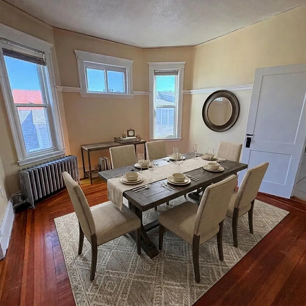 dining room virtually staged - 46 Armandine St #3