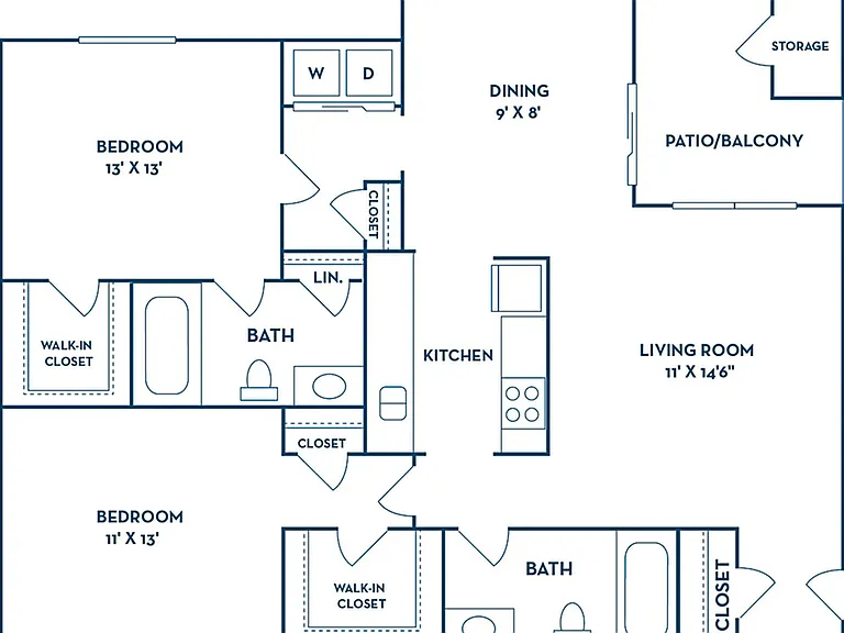 2 Bedroom | 2 Bath | 1115 SF 2 Bedroom | 2 Bath | 1115 SF