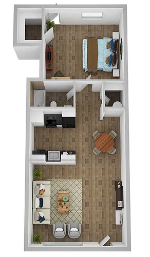 Floor plan 1 Bedroom C