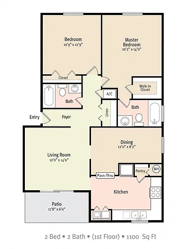 Floor plan 2 Bedroom2 Bath