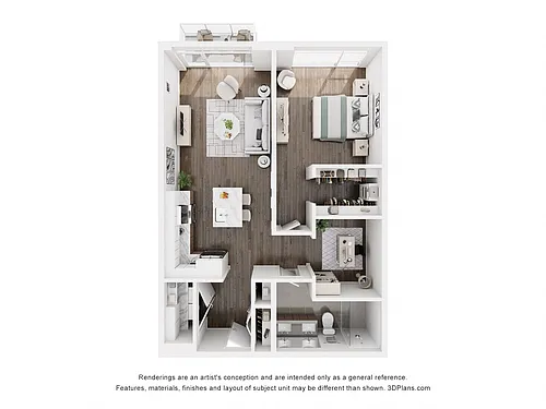 Floor plan 1 BEDROOM+DEN-4