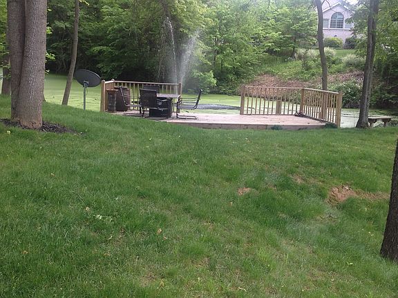 fishing deck and fountain