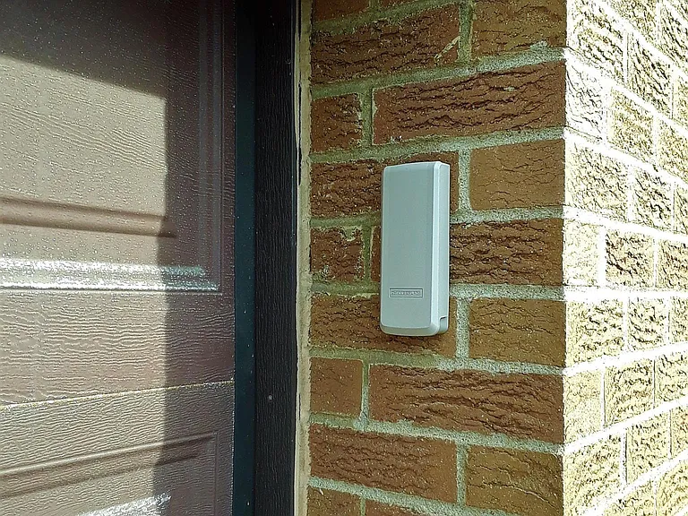 Garage door with keypad entry
