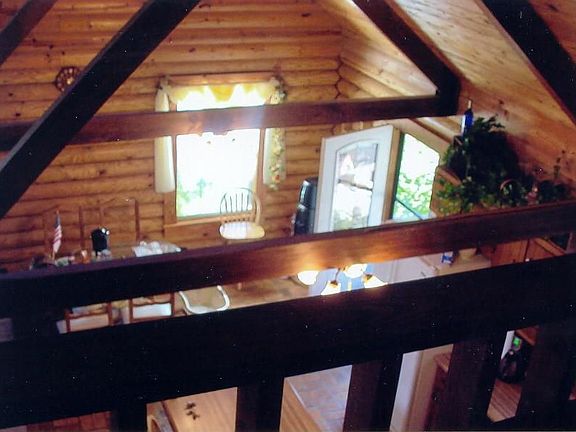 View of family and dining area from loft.