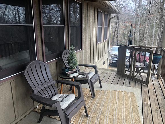 covered porch in winter