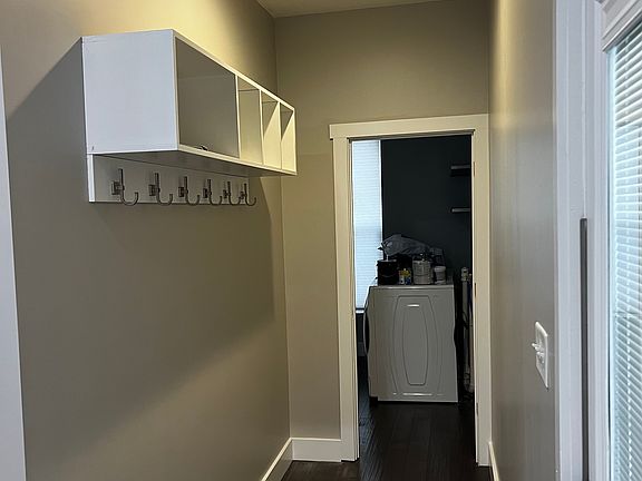 Coat rack by back door