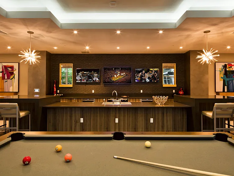 Resident clubhouse with lounge and gaming area
