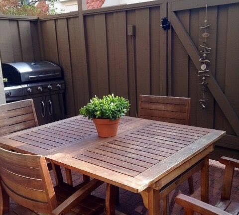 back patio with a grill