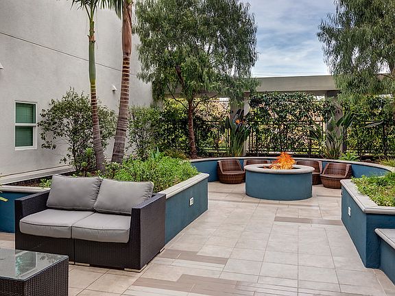 Courtyard with fire pit.