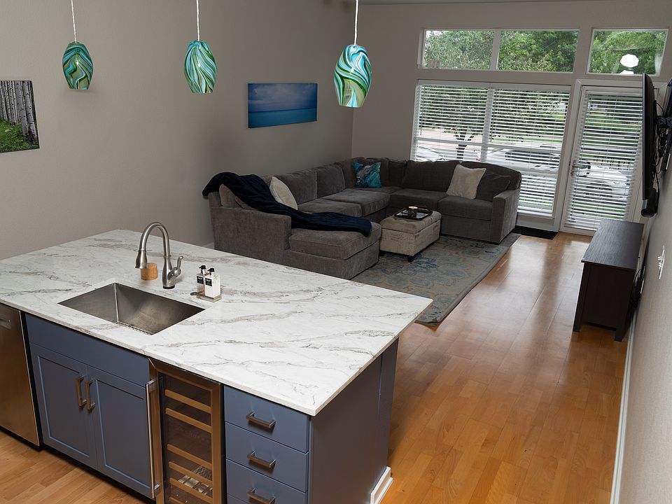 Living room view towards patio