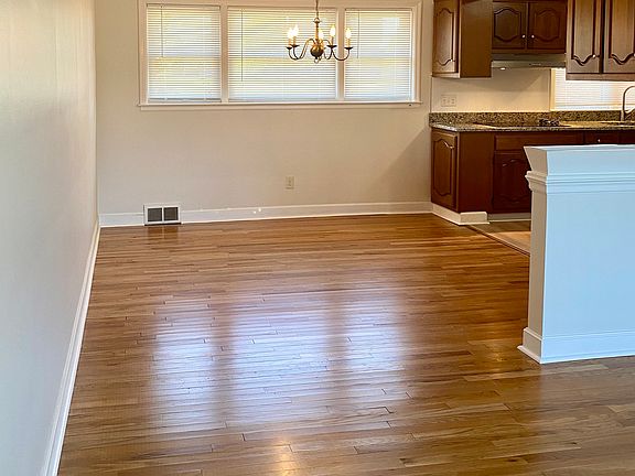 Dining room with refinished hardwood floors