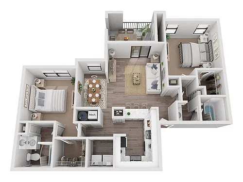 Floor plan 2X2 D