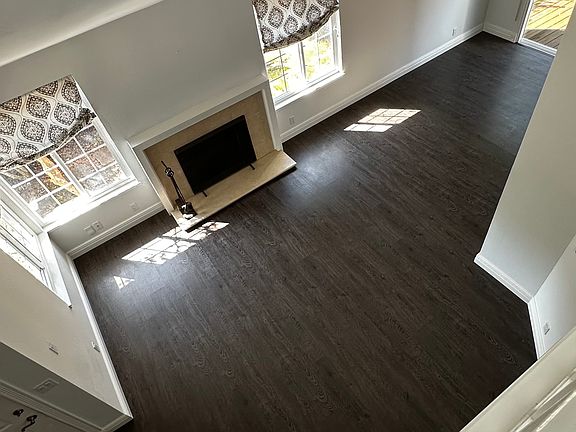View from second floor toward living room and dinning room
