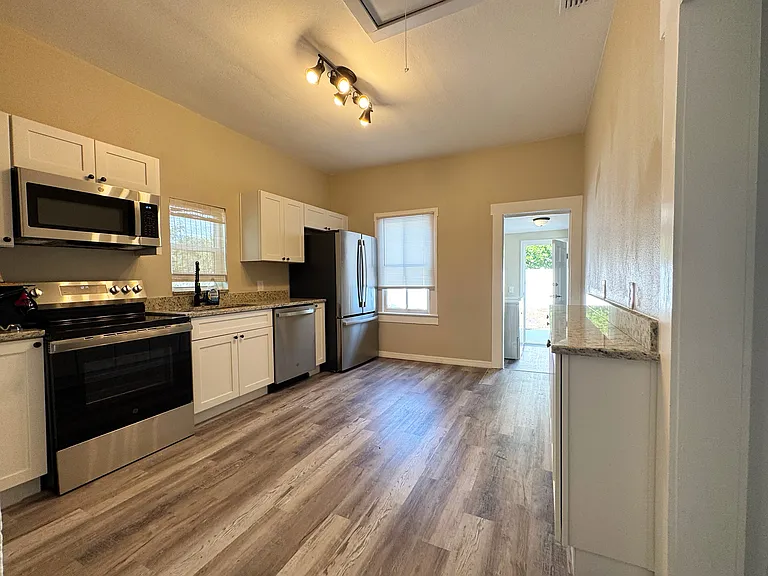 New kitchen cabinets and appliances.