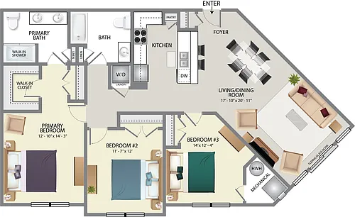 Floor plan 3A-2-Bay
