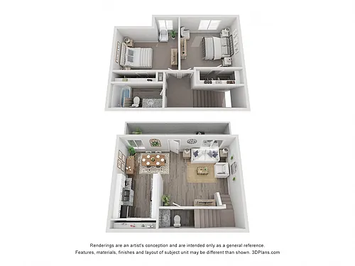 Floor plan 2 Bedroom Townhome