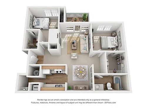 Floor plan Two Bedroom Split