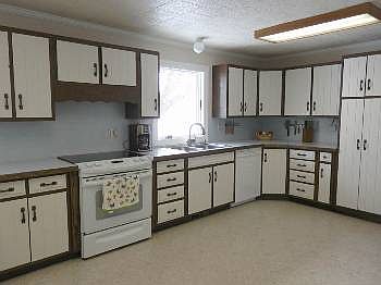 Plenty of cabinets in this large kitchen