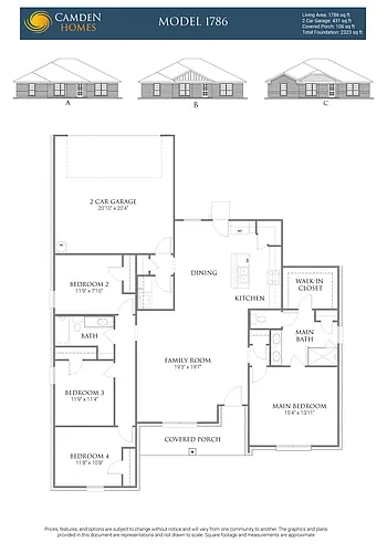 Floor plan 4 Bedrooms and 2 bathrooms
