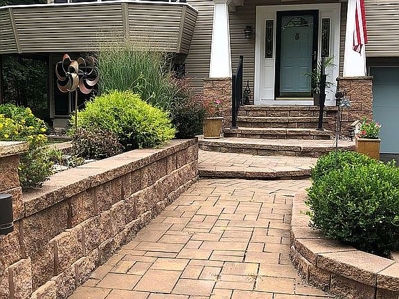 Newer stonework hardscaping.