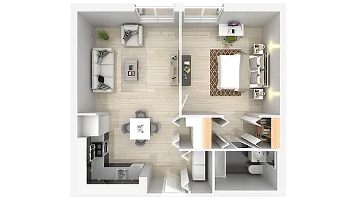 Floor plan Waters Pointe 1 Bdrm - C