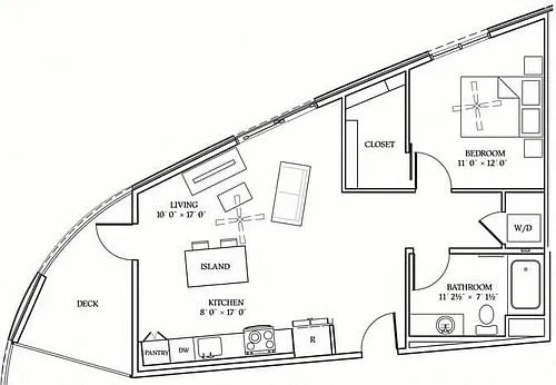 Floor plan ONE BEDROOM 6