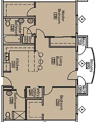 Floor plan 2 Bedroom 2 Bath