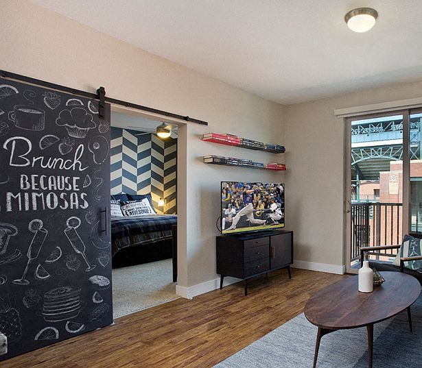 Apartments with sliding barn doors