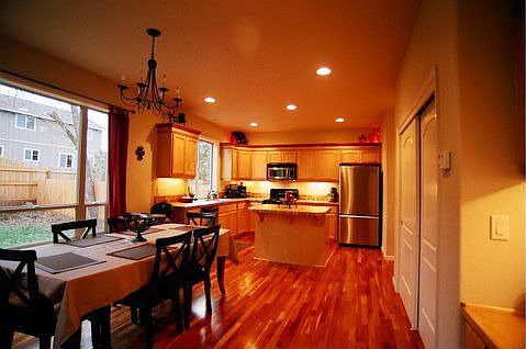 Kitchen with Cherry Hard Wood Floors