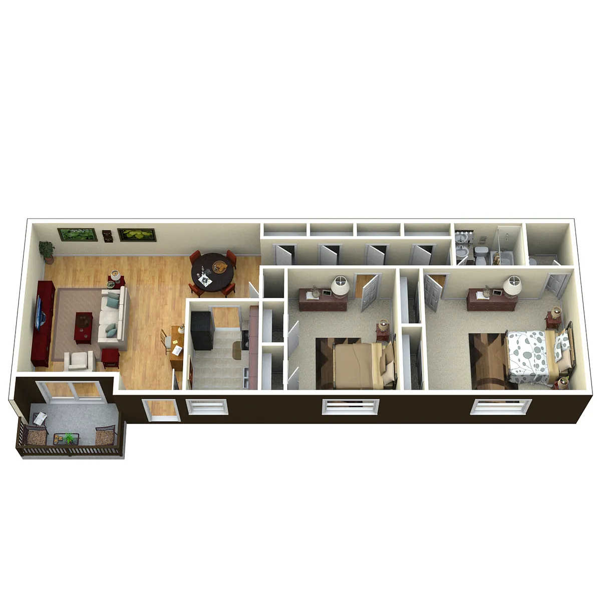 Floor plan Two Bedroom Lower Level