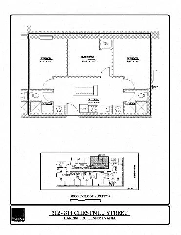 Floor plan International Place - 1203- 2 Bedroom - 2 Bathroom