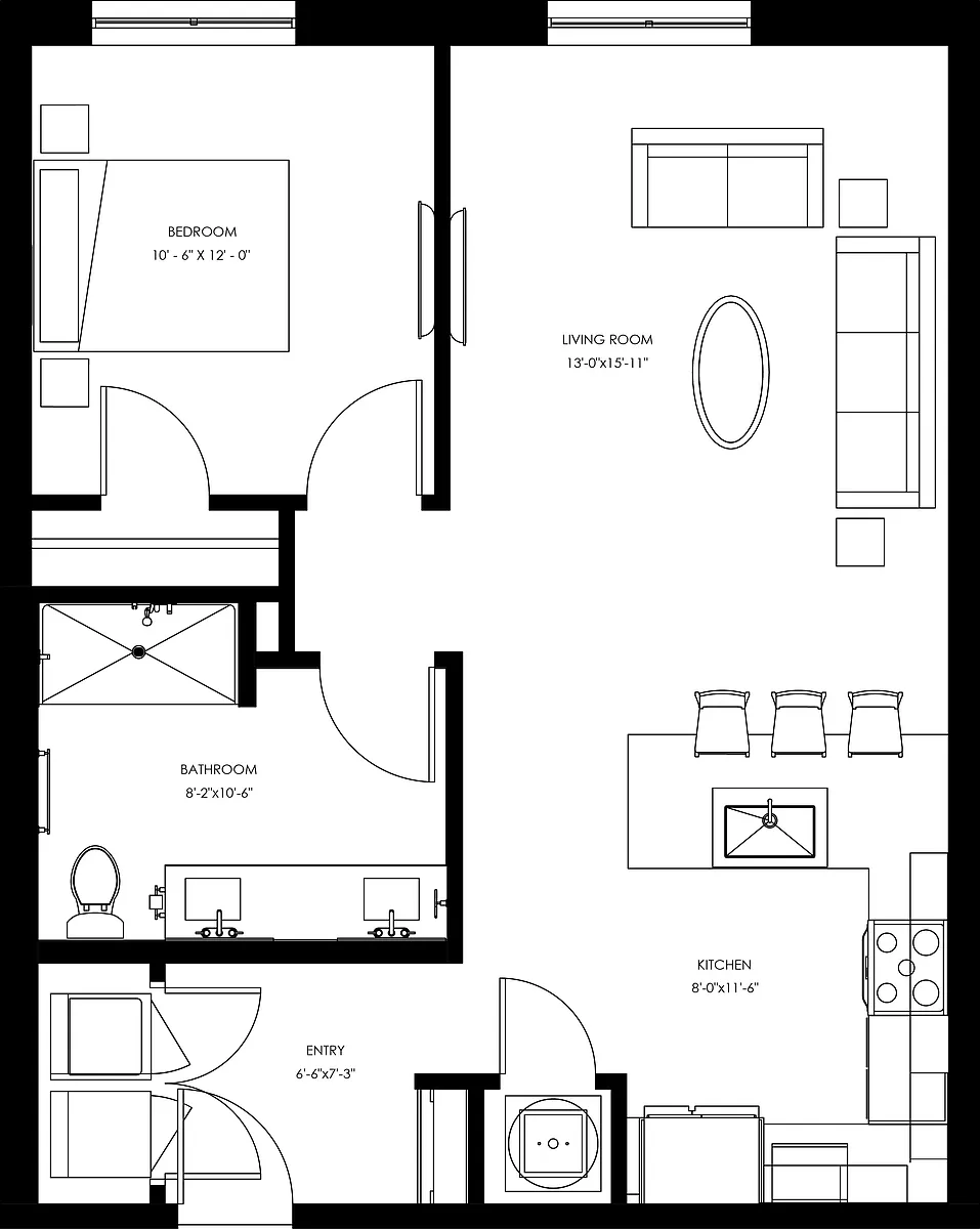 Floor plan A2 - One Bedroom