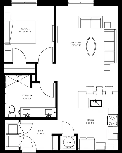 Floor plan A2 - One Bedroom