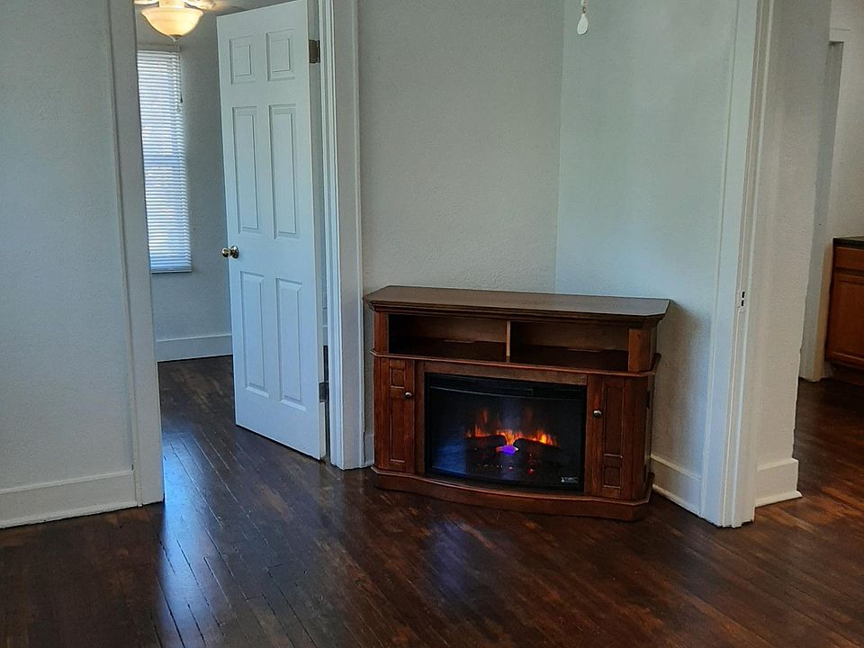 living room with electric fireplace