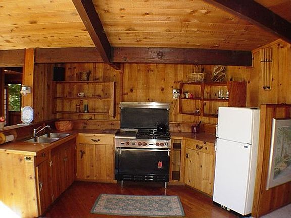 kitchen of redwood home
