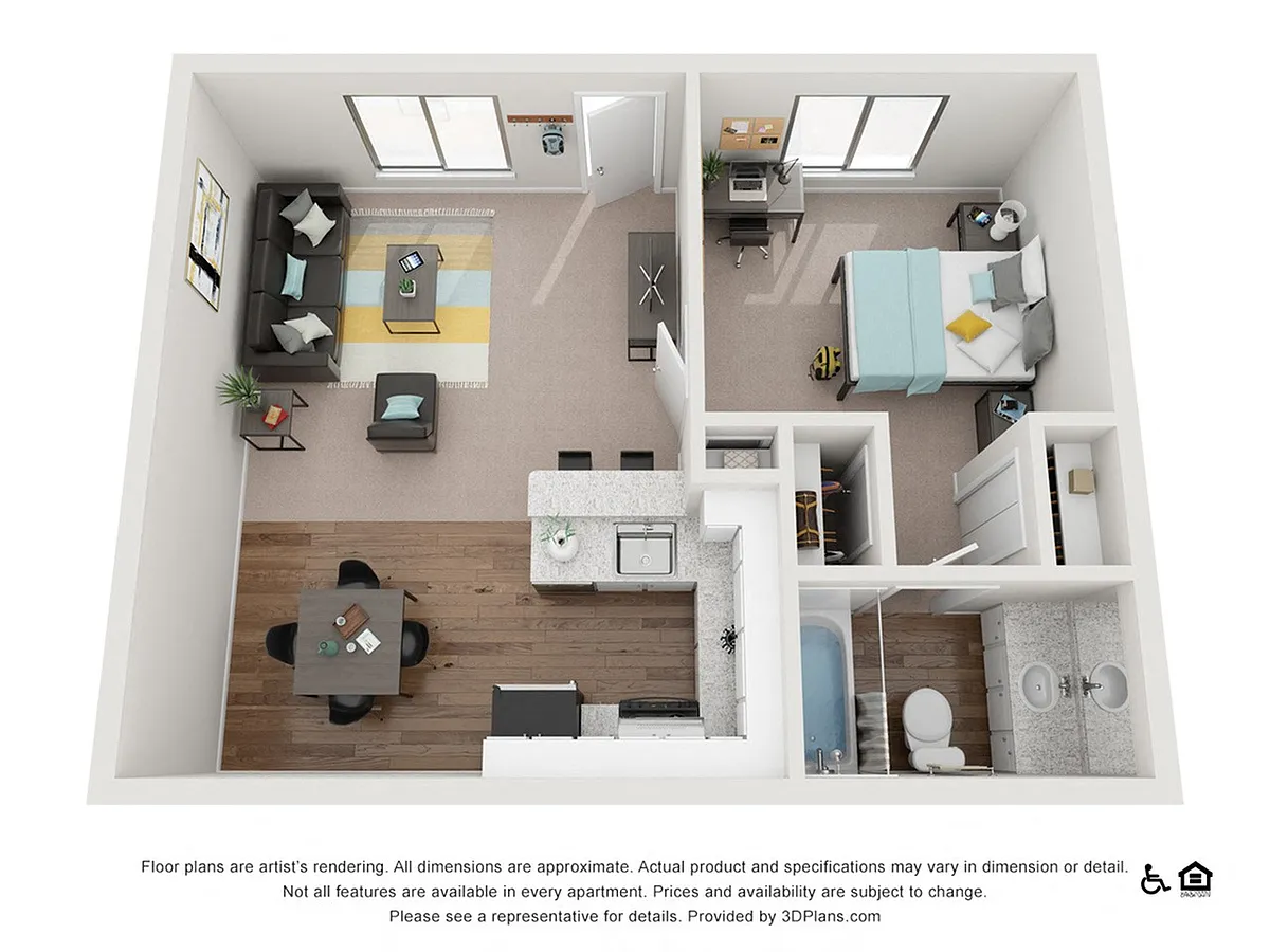 Floor plan 1x1D