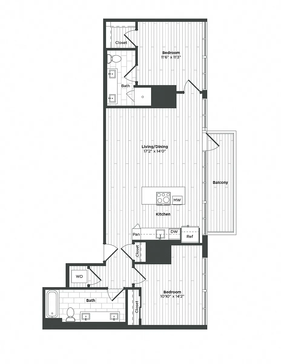 Floor plan 2B BALCONY