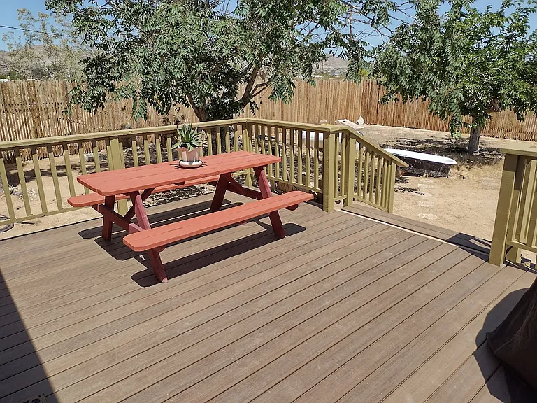 Rear deck picnic table