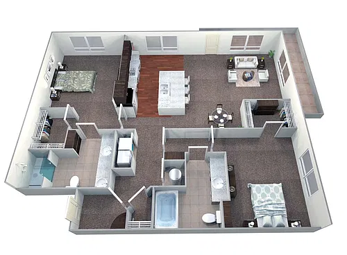 Floor plan B3 2 Bed/2 Bath